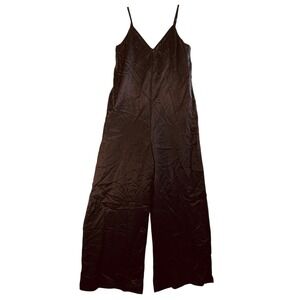 Athleta Calm Cool Jumpsuit XXS Black Cupro Wide Leg Strappy Minimalist Chic Flow